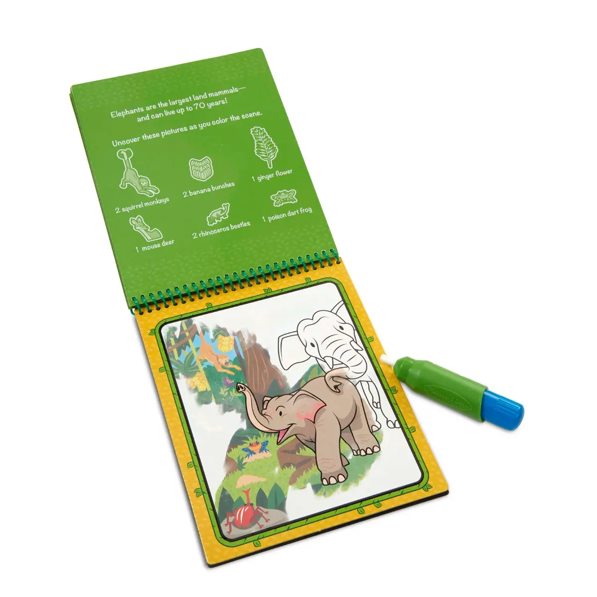 Melissa & Doug On The Go Water Wow! Jungle Activity Pad with Refillable Pen | Reusable Water-Reveal Coloring Book for Kids Ages 3-7 - view 8