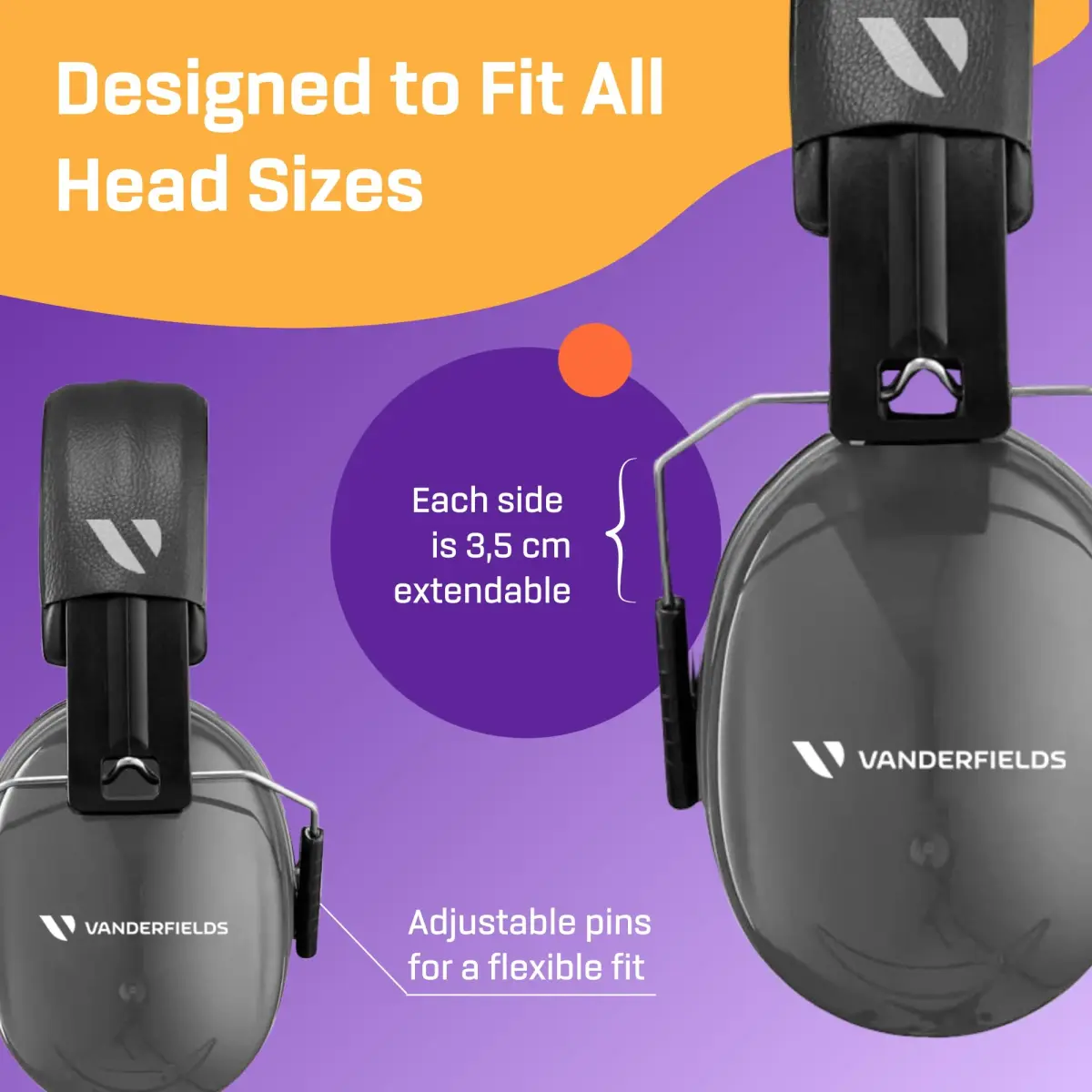 Vanderfields Noise Reduction Earmuffs 33 dB (2K Hz) | ANSI & CE Certified for Adults & Teens - view 7