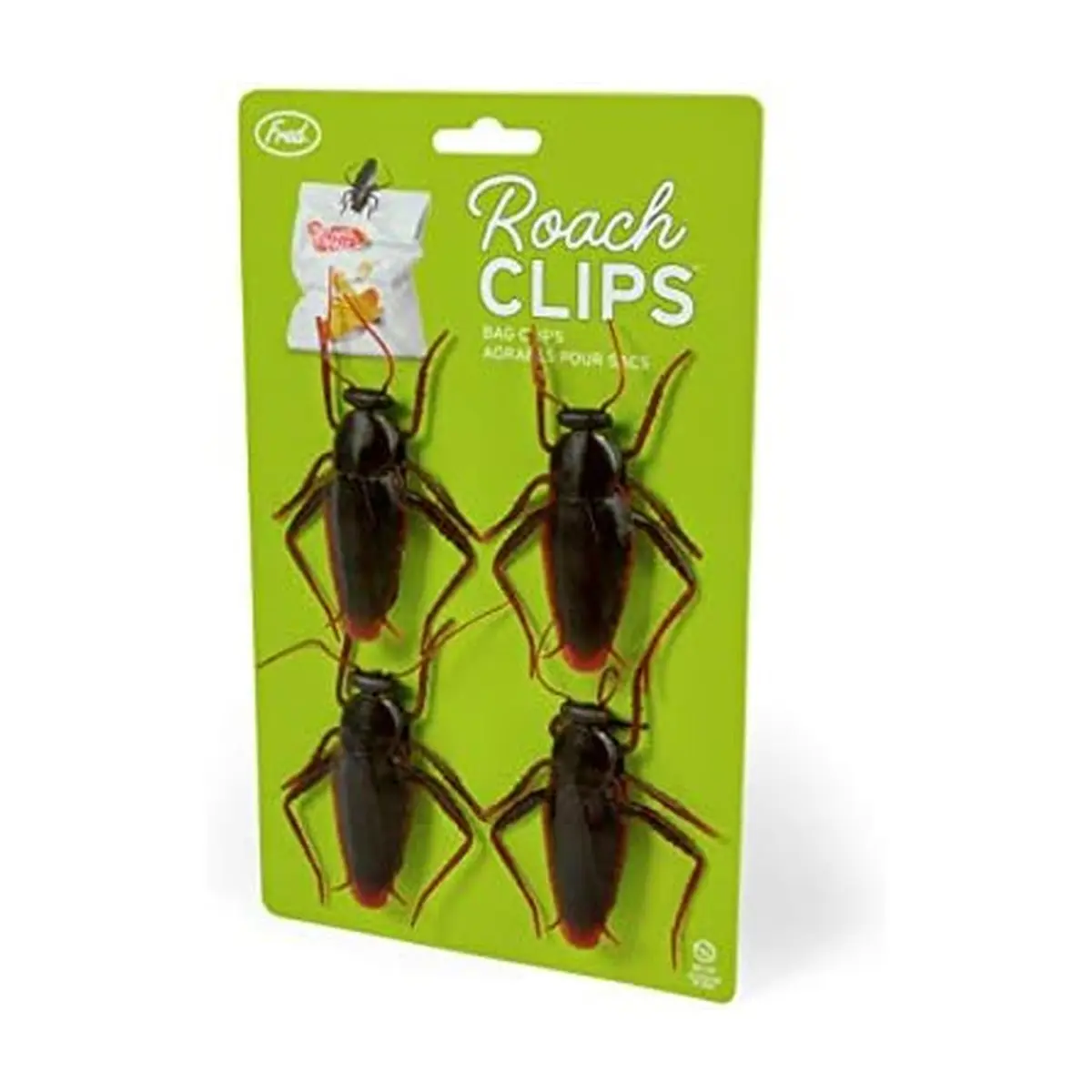 Fred & Friends Roach Clips Cockroach Bag Clips | Realistic, Set of 4, Kitchen Prank Accessories - main product image