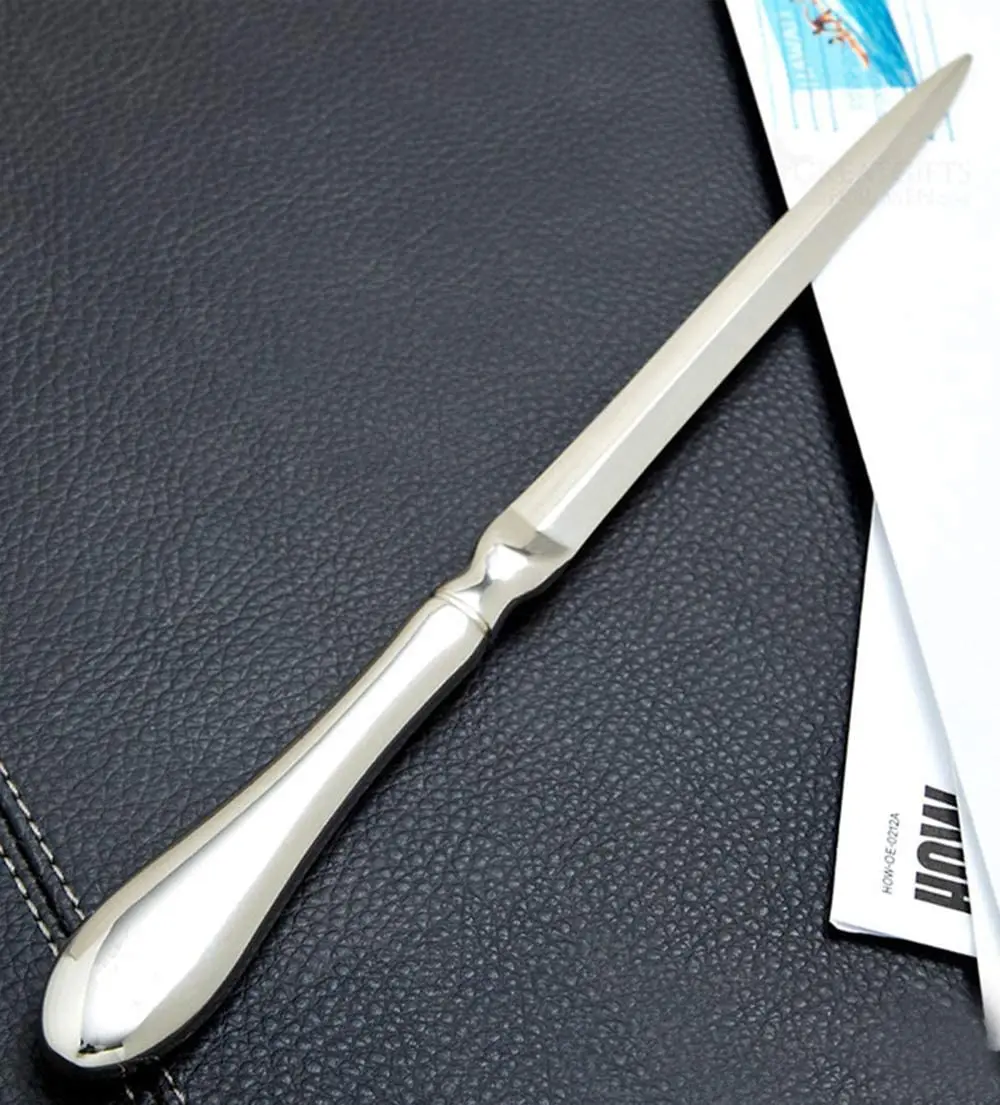 BANCHELLE Letter Opener Envelope Slitter with Paper Box 1 Piece | Zinc Alloy, Nickel Plated, 23 cm (9.06 Inches) - view 4