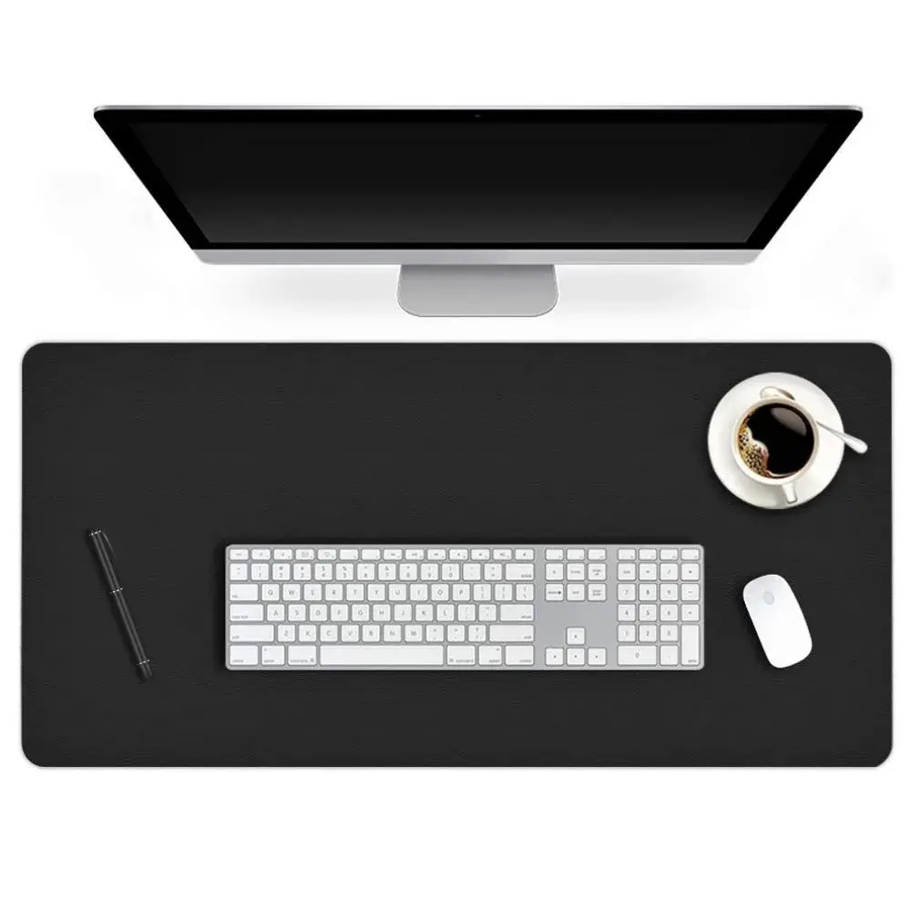 Easy Easy Life Black Desk Blotter Pad 61cm x 122cm | Waterproof PU Leather Mouse Pad for Home Office - main product image