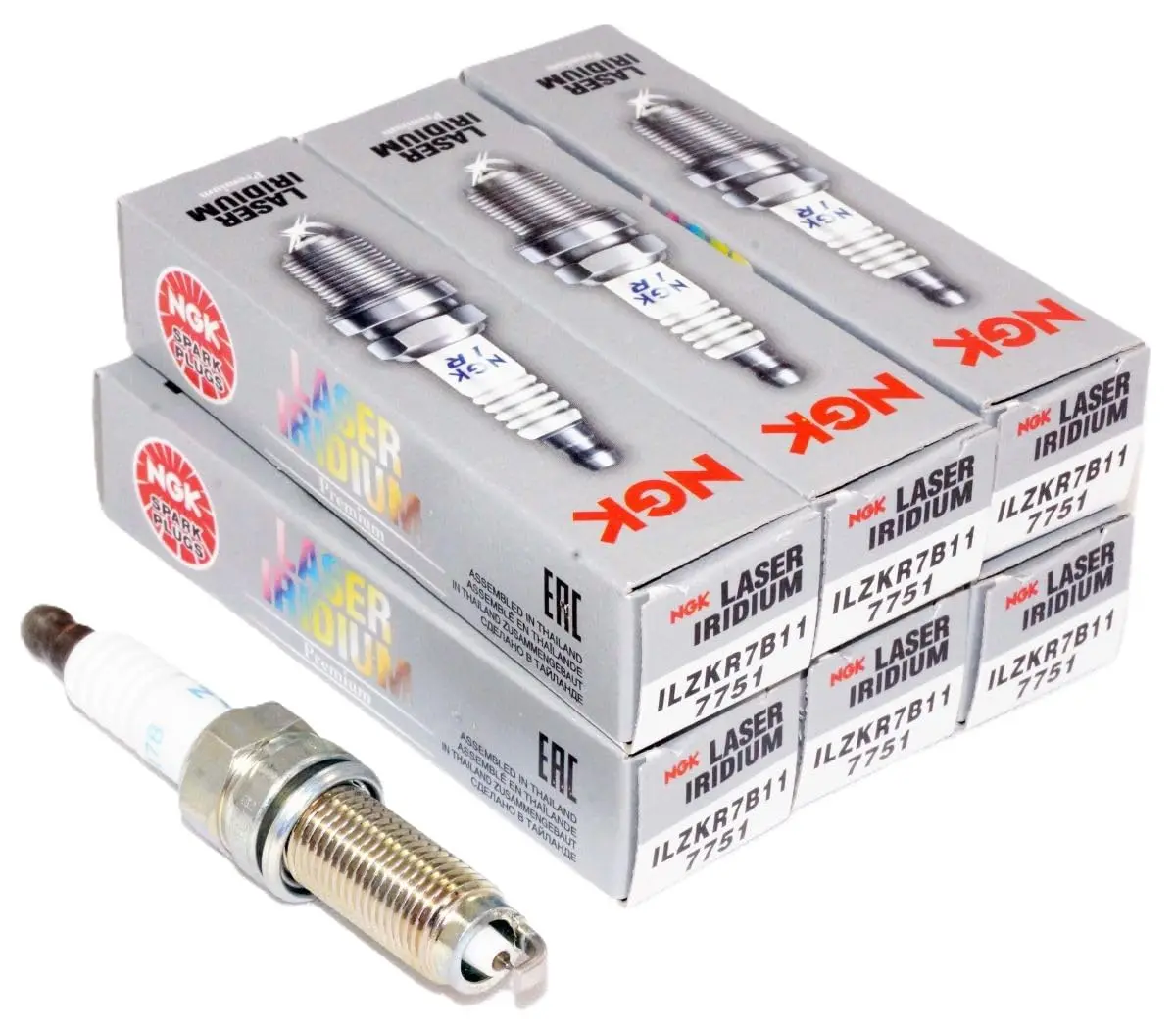 NGK Spark Plug ILZKR7B11 7751 | OEM Quality, Longevity & Performance (6 Pack) - main product image