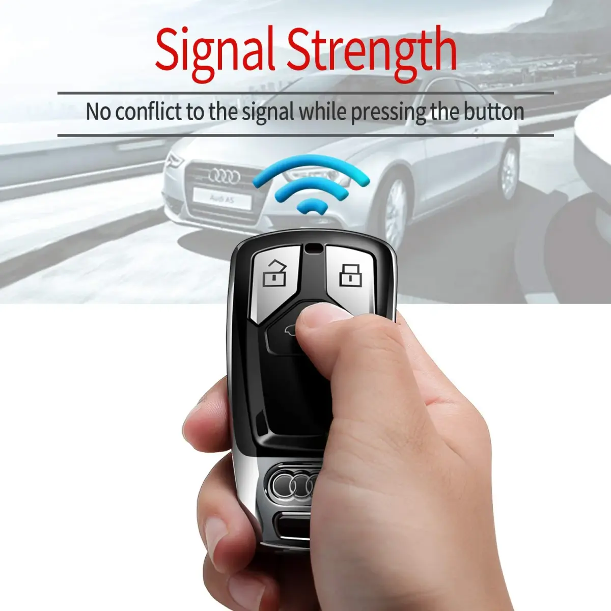 Tukellen Silver Soft TPU Key Case for Audi A4 Q7 Q5 TT A3 A6 SQ5 R8 S5 Smart Key (1 Unit) - view 4