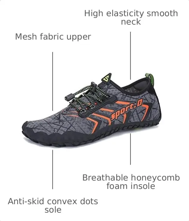 UBFEN Water Shoes for Men and Women Quick Dry Barefoot Hiking Swim Footwear | Lightweight, Anti-Skid, Breathable, Versatile - view 3