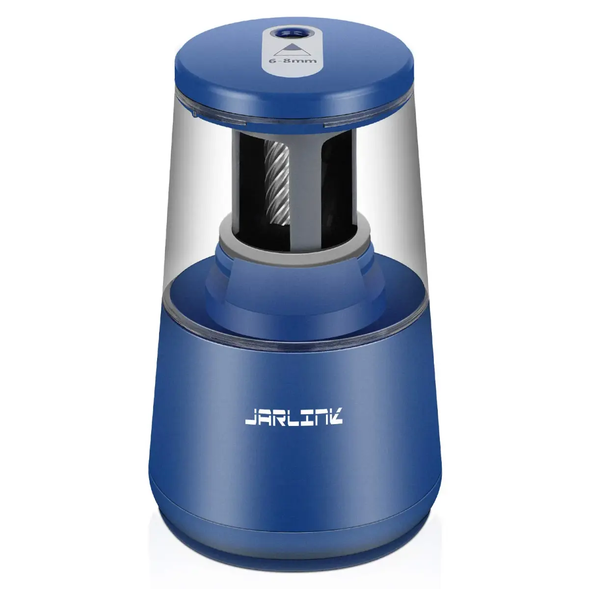 JARLINK Electric Pencil Sharpener, Heavy Duty Helical Blade, Auto Stop, Blue | 8.5cm x 8.6cm x 17.2cm (3.2" x 3.4" x 6.8") - main product image