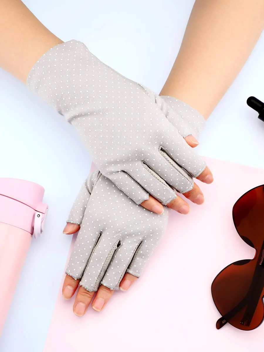 Maxdot Sun Gloves for Women UV Protection 2 Pairs Black and Gray | Breathable Cotton, Touch Screen Friendly, UV Block (70-120 chars) - view 6