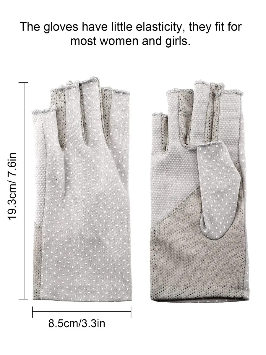 Maxdot Sun Gloves for Women UV Protection 2 Pairs Black and Gray | Breathable Cotton, Touch Screen Friendly, UV Block (70-120 chars) - view 2