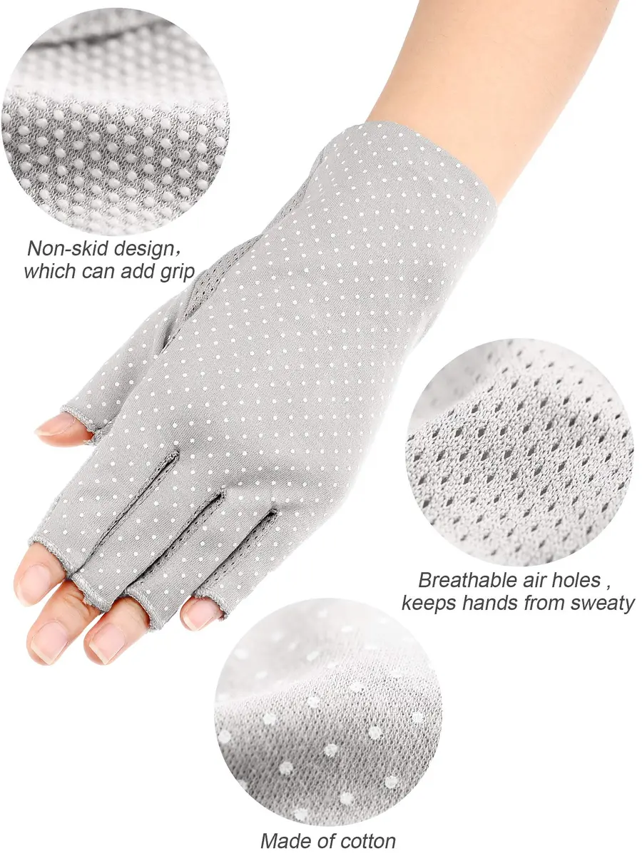 Maxdot Sun Gloves for Women UV Protection 2 Pairs Black and Gray | Breathable Cotton, Touch Screen Friendly, UV Block (70-120 chars) - view 3