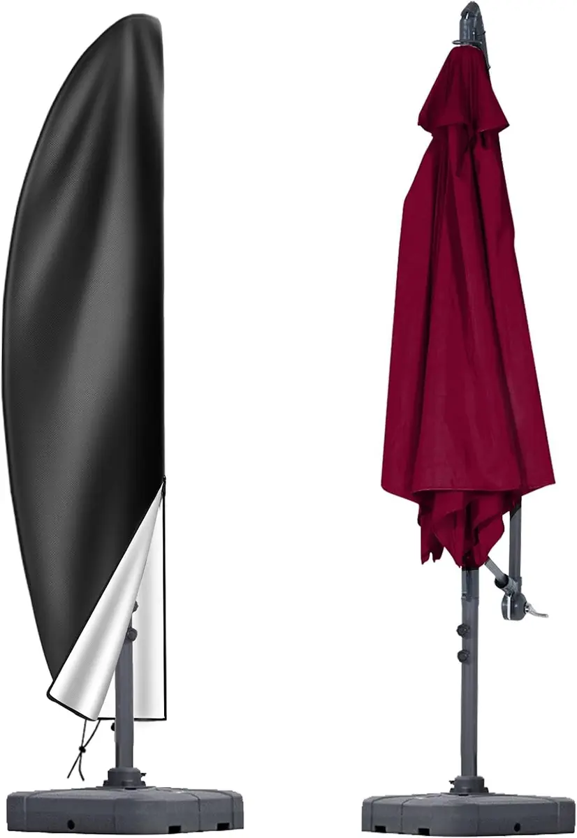 OKPOW Cantilever Patio Umbrella Cover Fits 12-14 FT Offset Umbrellas | Waterproof 420D Oxford Fabric with Zipper and Drawstring - main product image
