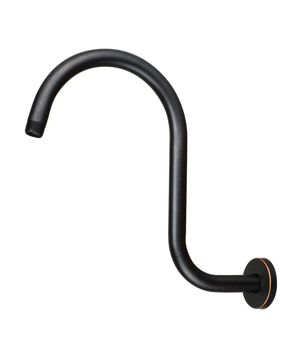 Purelux Goose Neck Shower Arm Made of Stainless Steel, Oil Rubbed Bronze | Elegant 12-inch Extension for Standard US Plumbing - main product image