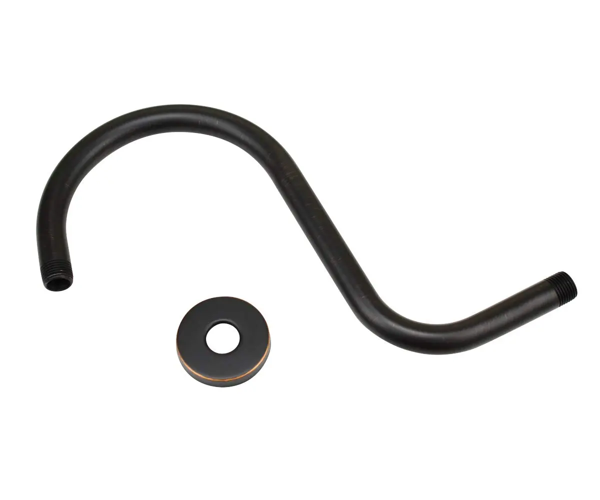Purelux Goose Neck Shower Arm Made of Stainless Steel, Oil Rubbed Bronze | Elegant 12-inch Extension for Standard US Plumbing - view 2