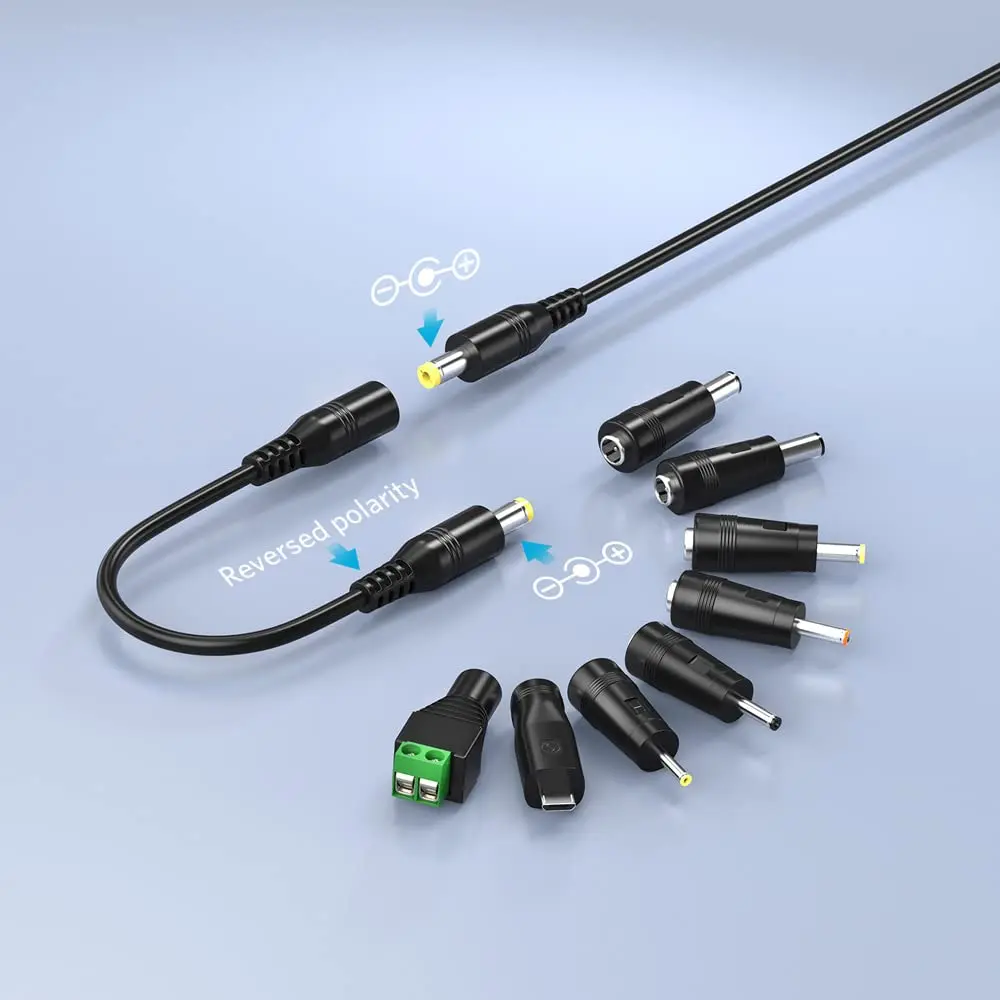 Belker 5.5 x 2.1mm Jack Reverse Polarity Converter Cable | Support 3A Max - view 5