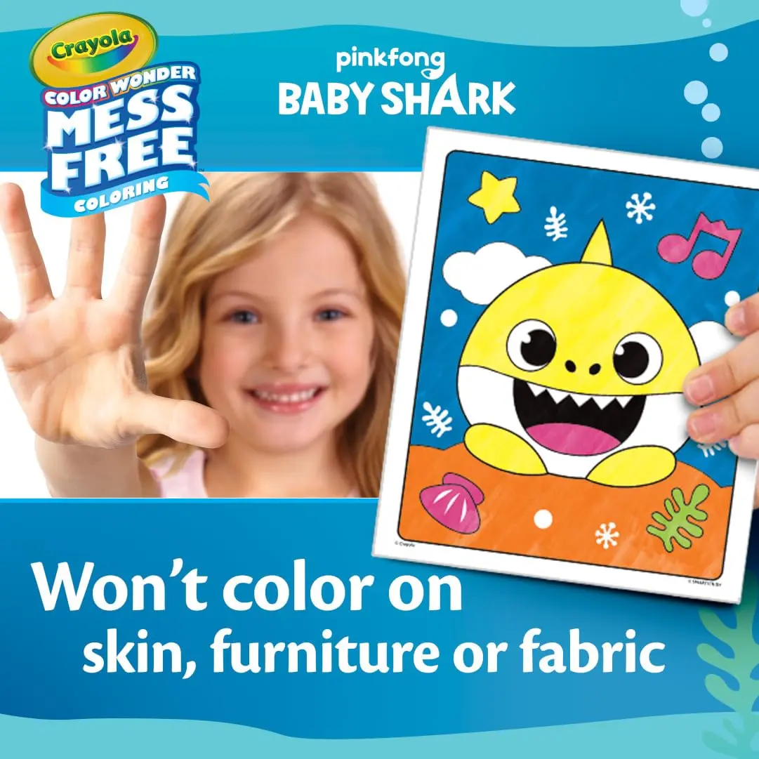 Crayola Baby Shark Color Wonder Mess Free Coloring Pages & Markers | 18 Pages & 5 Markers - view 5