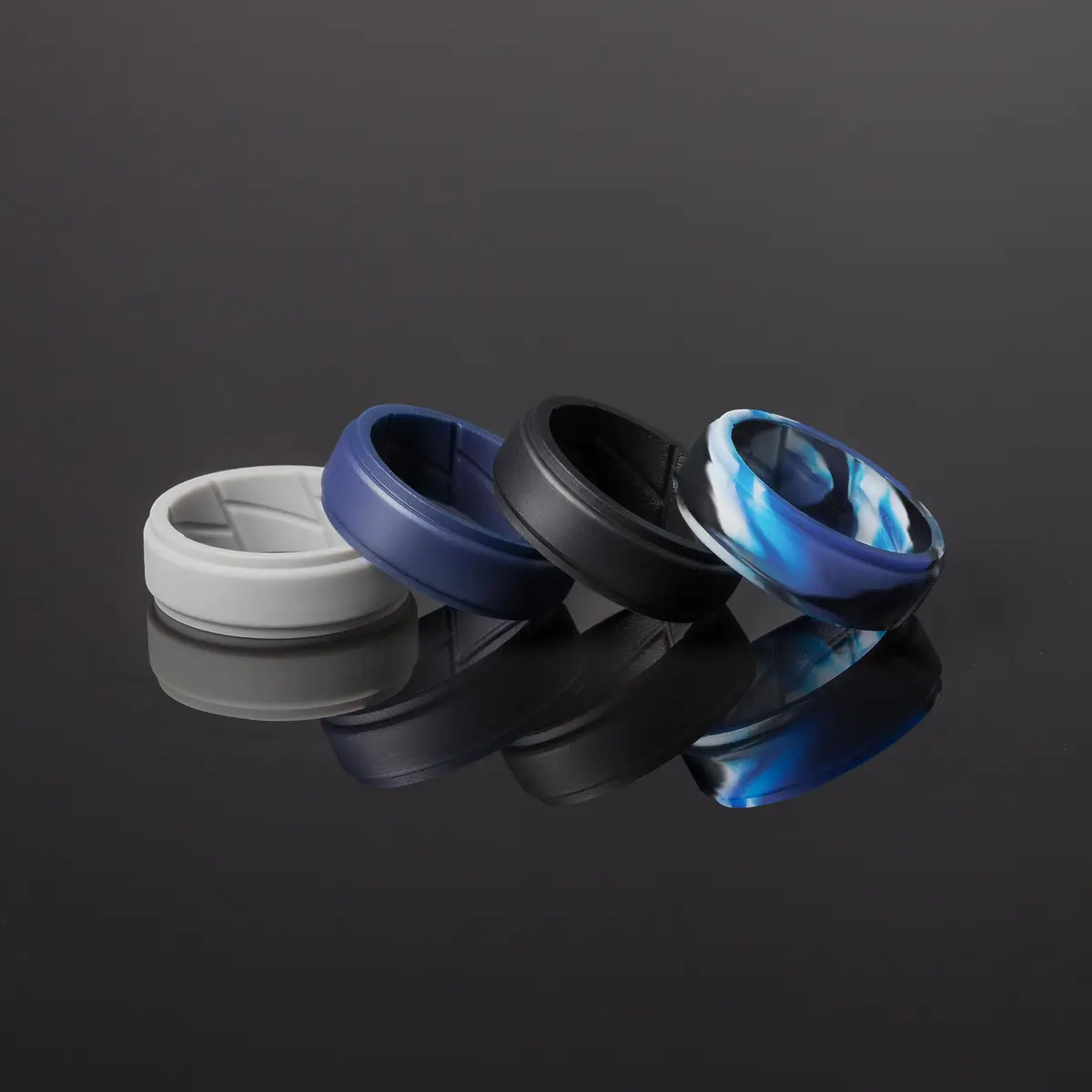 ThunderFit Silicone Wedding Rings for Men, Breathable Airflow Inner Grooves | Safe, Flexible, Hypoallergenic - view 5
