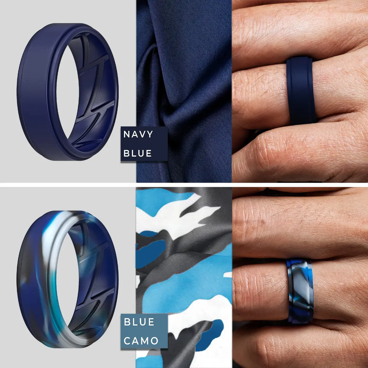 ThunderFit Silicone Wedding Rings for Men, Breathable Airflow Inner Grooves | Safe, Flexible, Hypoallergenic - view 4