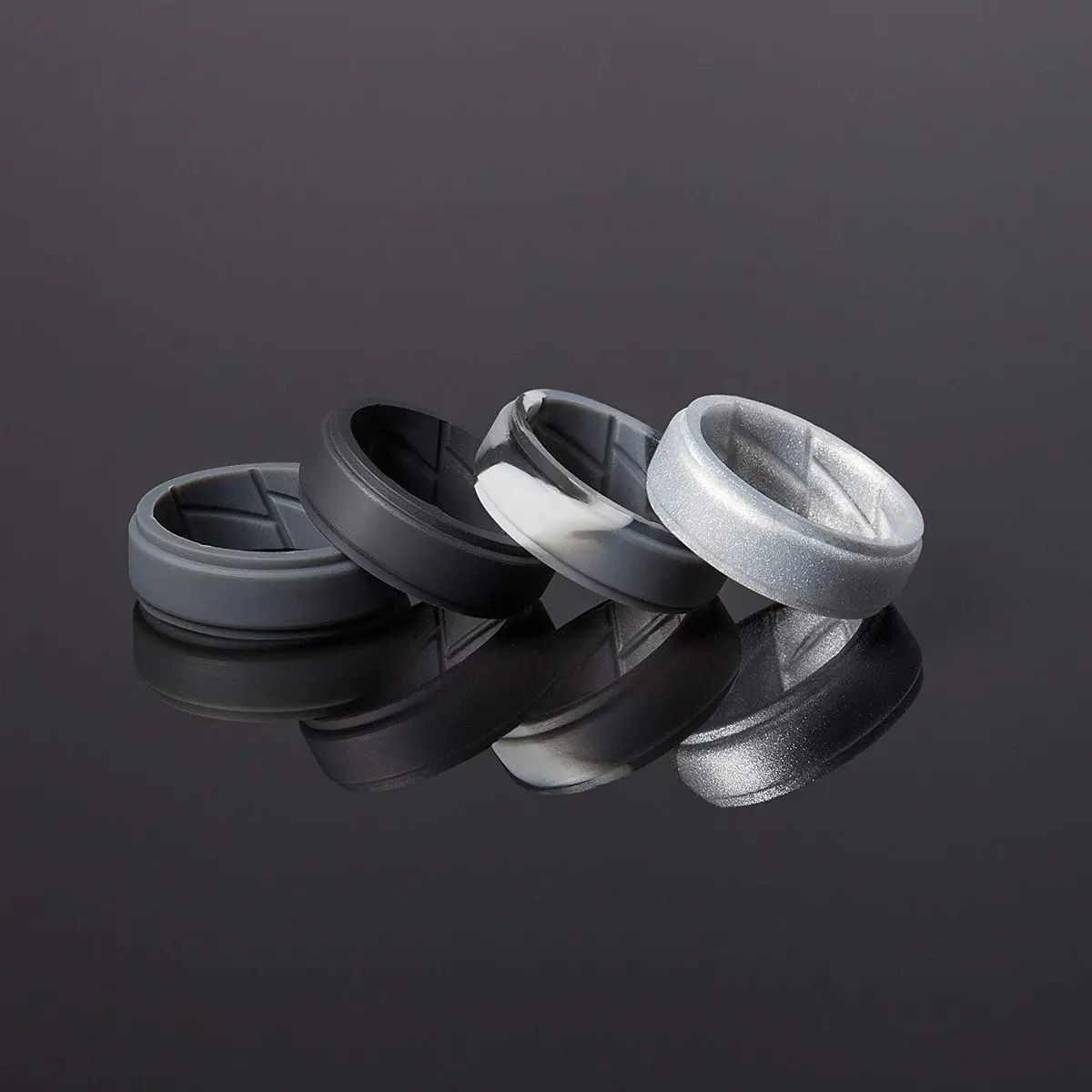 ThunderFit Silicone Wedding Rings for Men, Breathable Airflow Inner Grooves | Safe, Flexible, Hypoallergenic - view 5