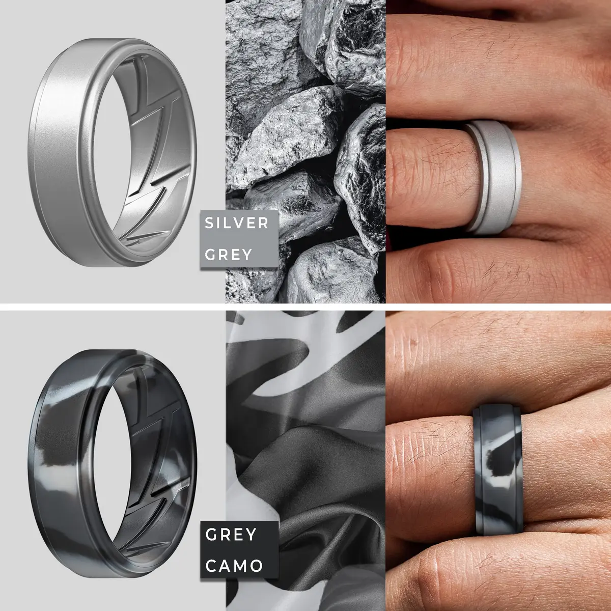 ThunderFit Silicone Wedding Rings for Men, Breathable Airflow Inner Grooves | Safe, Flexible, Hypoallergenic - view 4