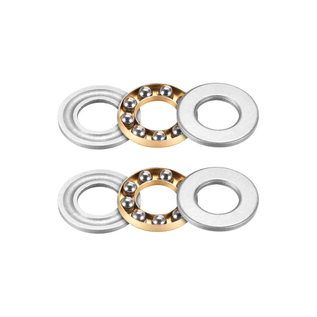uxcell F8-16M Thrust Ball Bearings 8mm x 16mm x 5mm Chrome Steel Single Direction (2-Pack) - main product image