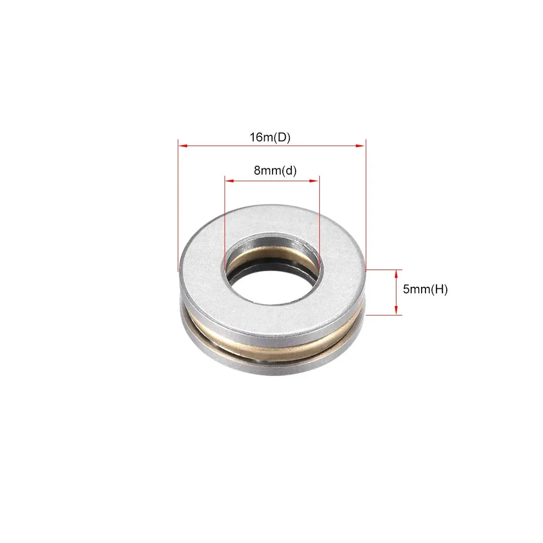 uxcell F8-16M Thrust Ball Bearings 8mm x 16mm x 5mm Chrome Steel Single Direction (2-Pack) - view 3