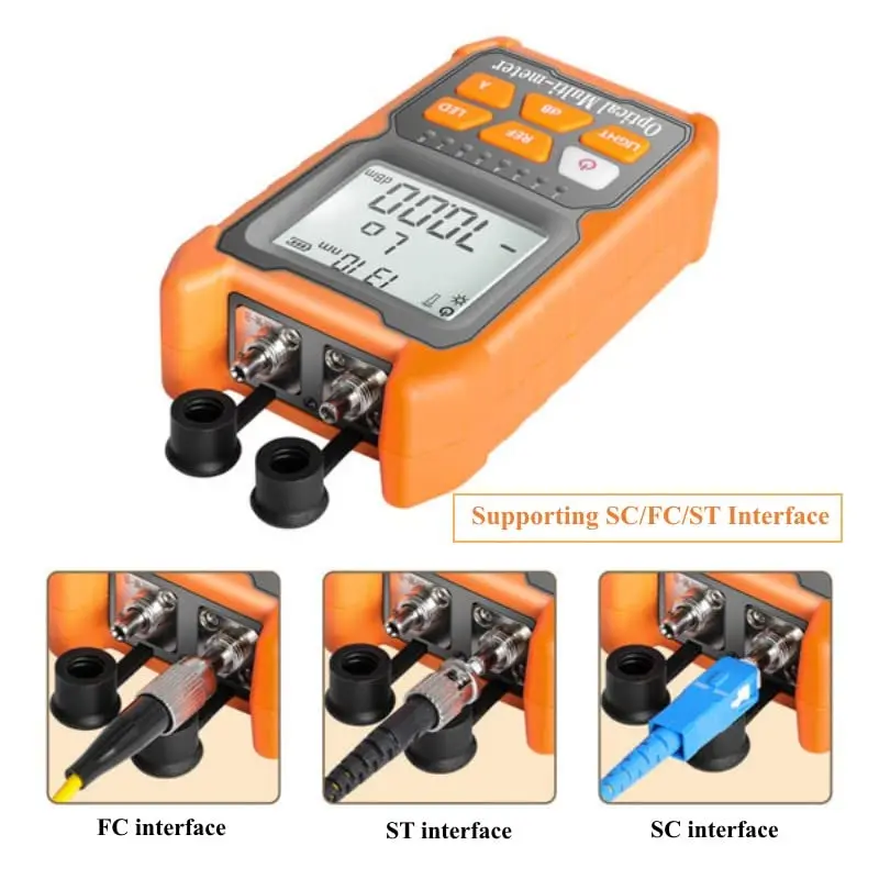 TUTOOLS Hand-held Optical Fiber Power Meter, FC/SC/ST Interface, 2mW, Orange | Optical Multi-Meter for Fiber Testing - view 4