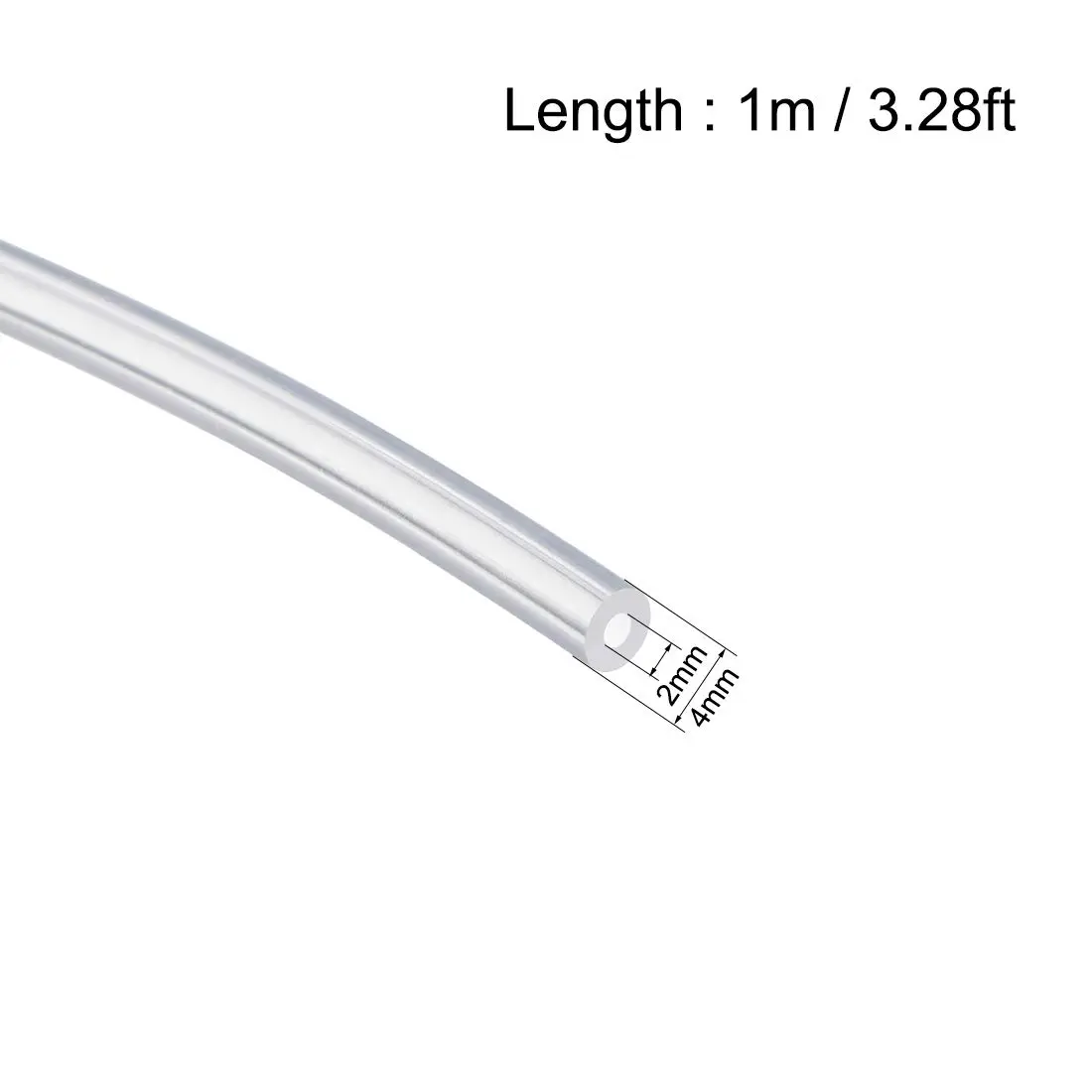 uxcell Silicone Tubing 2mm x 4mm | Flexible, High-Temp Water & Air Hose for Pump Transfer - view 2