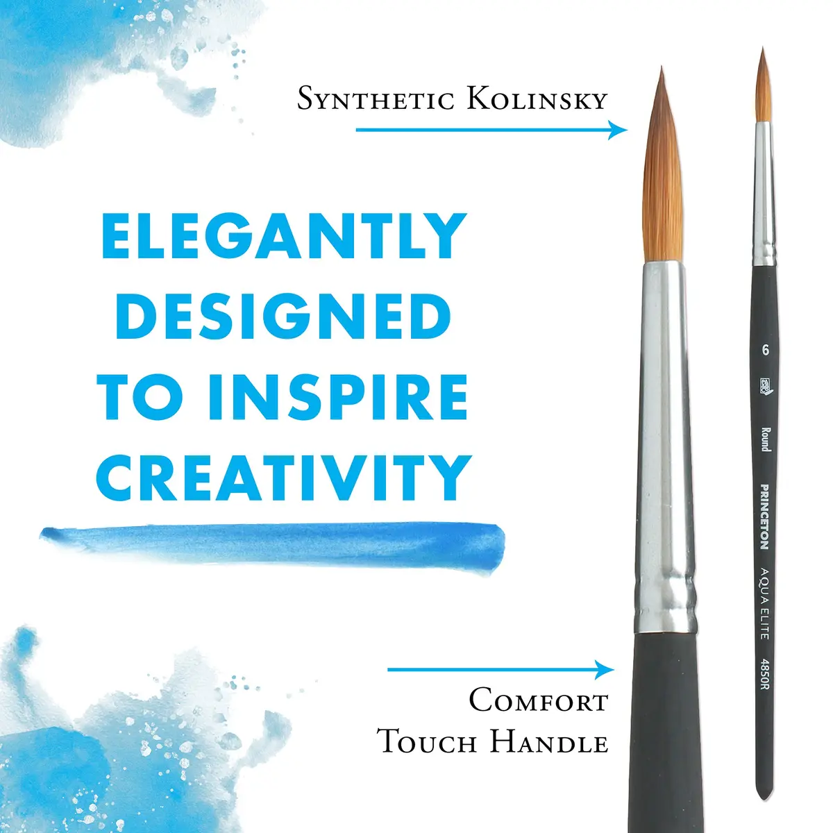 Princeton Aqua Elite Series 4850 Watercolor Paint Brush, Round, Size 6 | Synthetic Kolinsky Performance - view 4