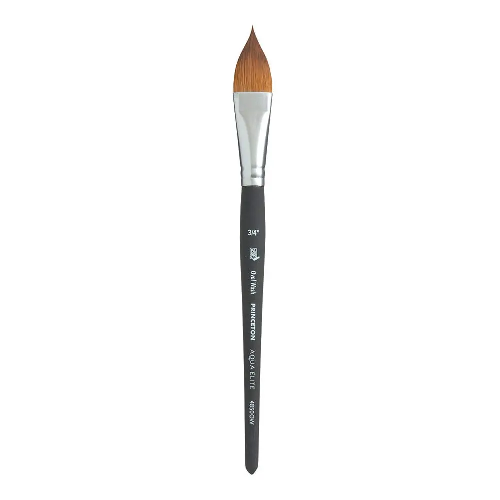 Princeton Aqua Elite Series 4850 Watercolor Paint Brush, 3/4 in | Synthetic Kolinsky, Oval Wash, Durable - main product image