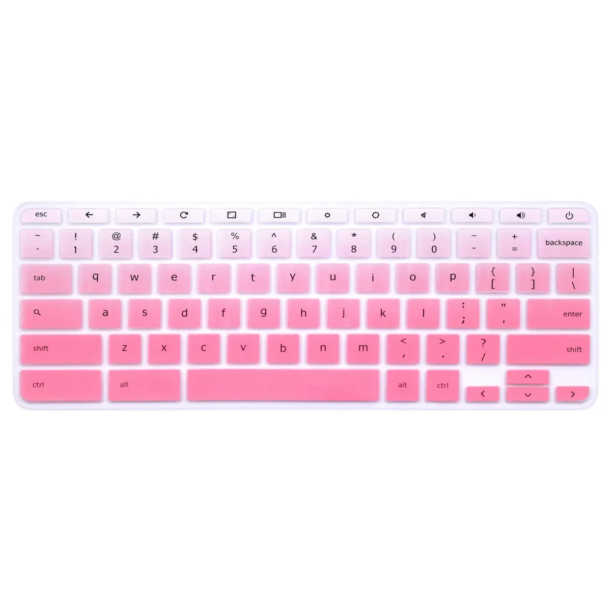 YYubao Silicone Keyboard Skin Cover for Lenovo Chromebooks 11.6" & 14" - Ombre Pink | US Layout Compatible - main product image