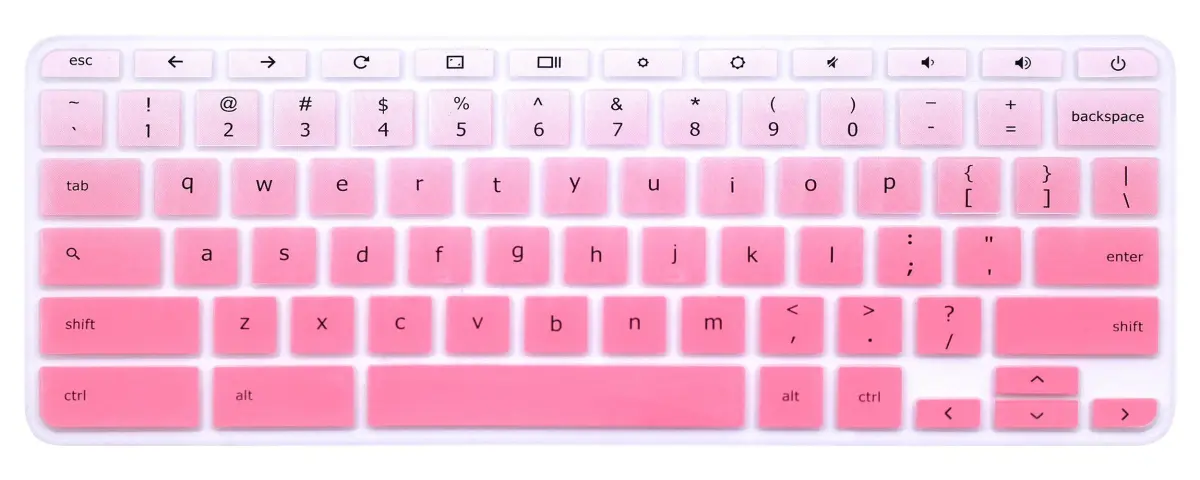 YYubao Silicone Keyboard Skin Cover for Lenovo Chromebooks 11.6" & 14" - Ombre Pink | US Layout Compatible - main product image