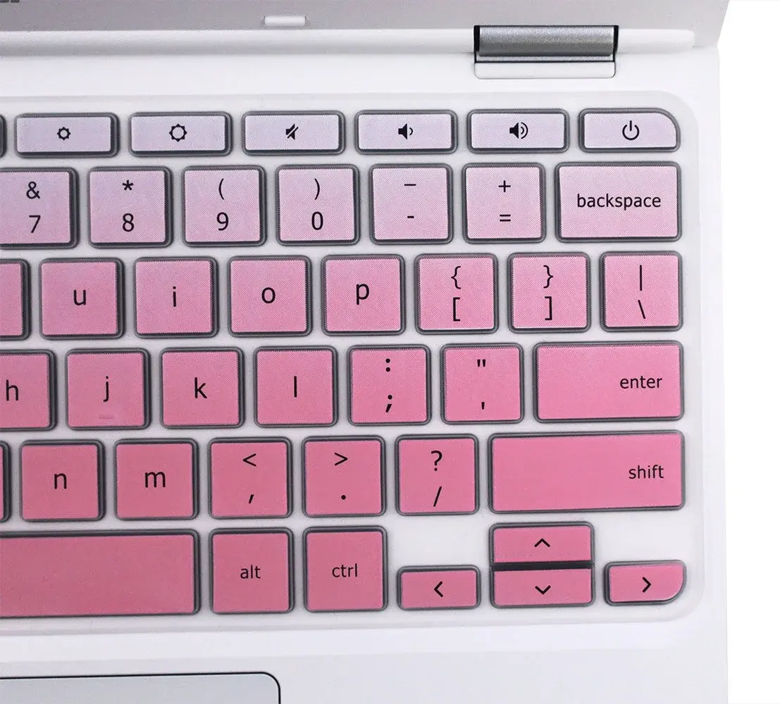 YYubao Silicone Keyboard Skin Cover for Lenovo Chromebooks 11.6" & 14" - Ombre Pink | US Layout Compatible - view 4