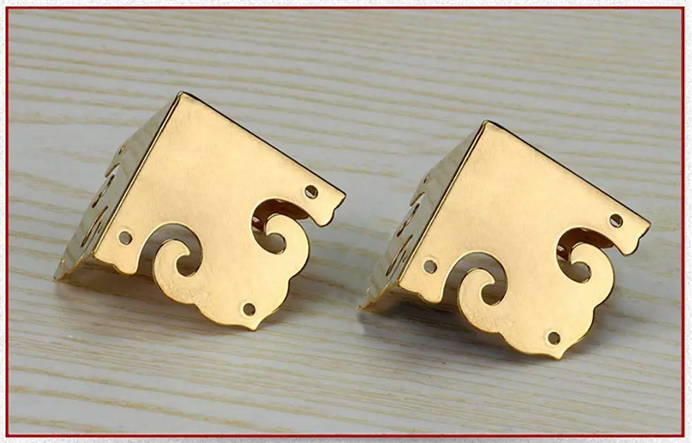 Tiazza Brass Corner Protectors 4pcs | Antique Hardware for Furniture & Jewelry Boxes - view 5