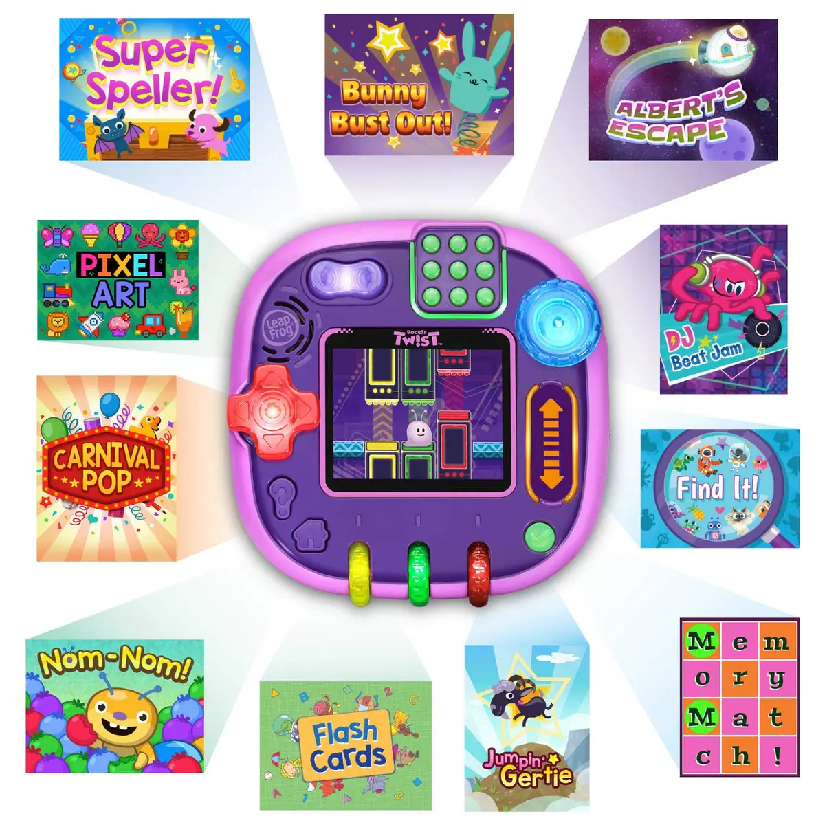 LeapFrog RockIt Twist Handheld Learning Game System, Purple | 12 Preloaded Games, 4.61cm (1.81in) Display - view 5