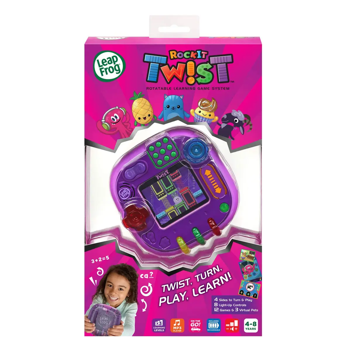 LeapFrog RockIt Twist Handheld Learning Game System, Purple | 12 Preloaded Games, 4.61cm (1.81in) Display - view 8