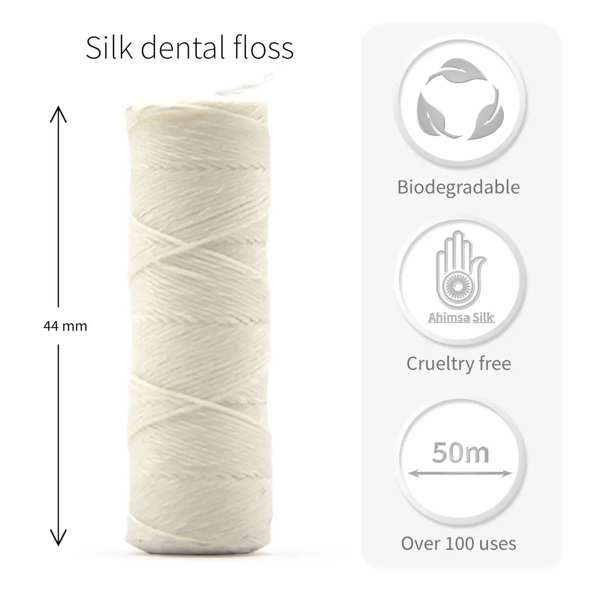 Bambaw Mint Silk Dental Floss Refills 165 Foot (Pack of 2) | Biodegradable & Plastic-Free Oral Care - view 2