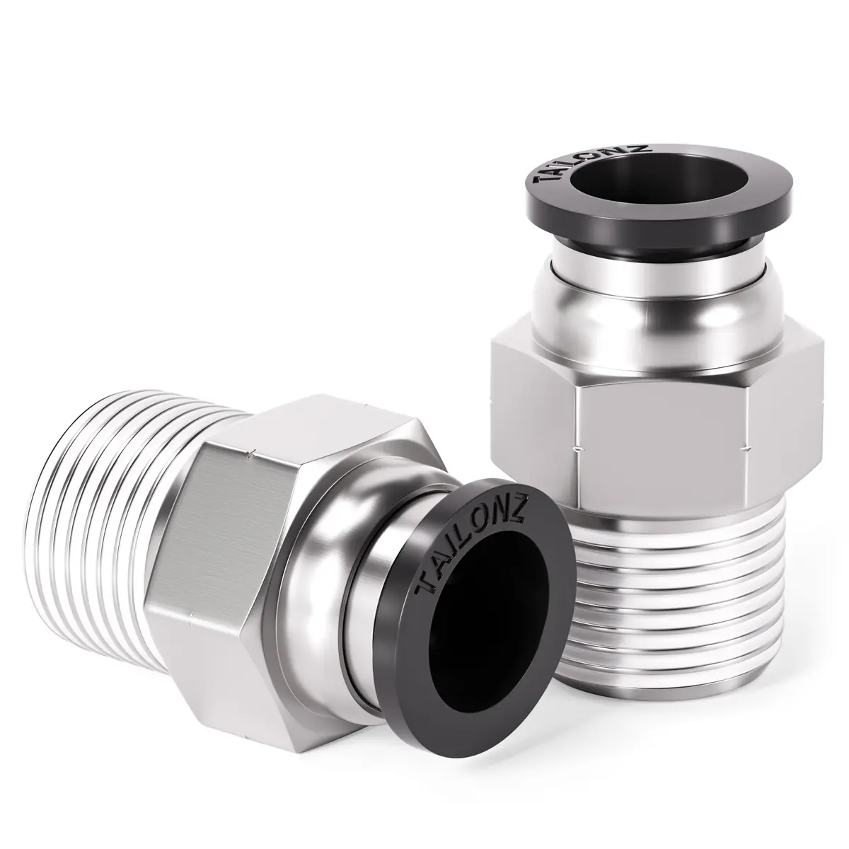 TAILONZ 3/8" Tube OD x 1/4" MNPT Straight Push to Connect Fitting 10Pcs | Copper & Plastic, Water & Air Compatible, Easy Assembly - main product image