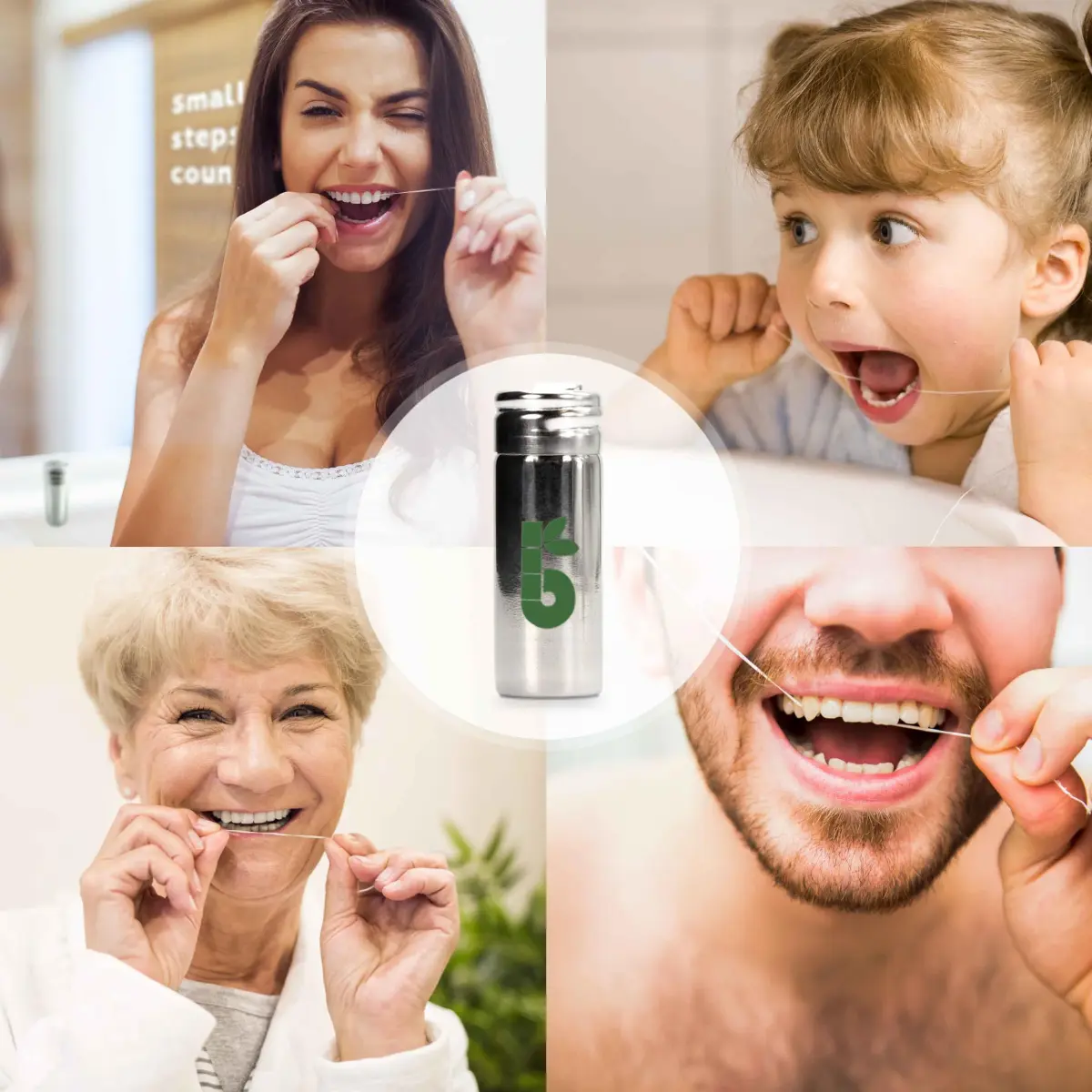 Bambaw Vegan Dental Floss with Stainless Steel Dispenser | 50 meters (165 ft) Mint Tape | Refillable Zero Waste - view 7