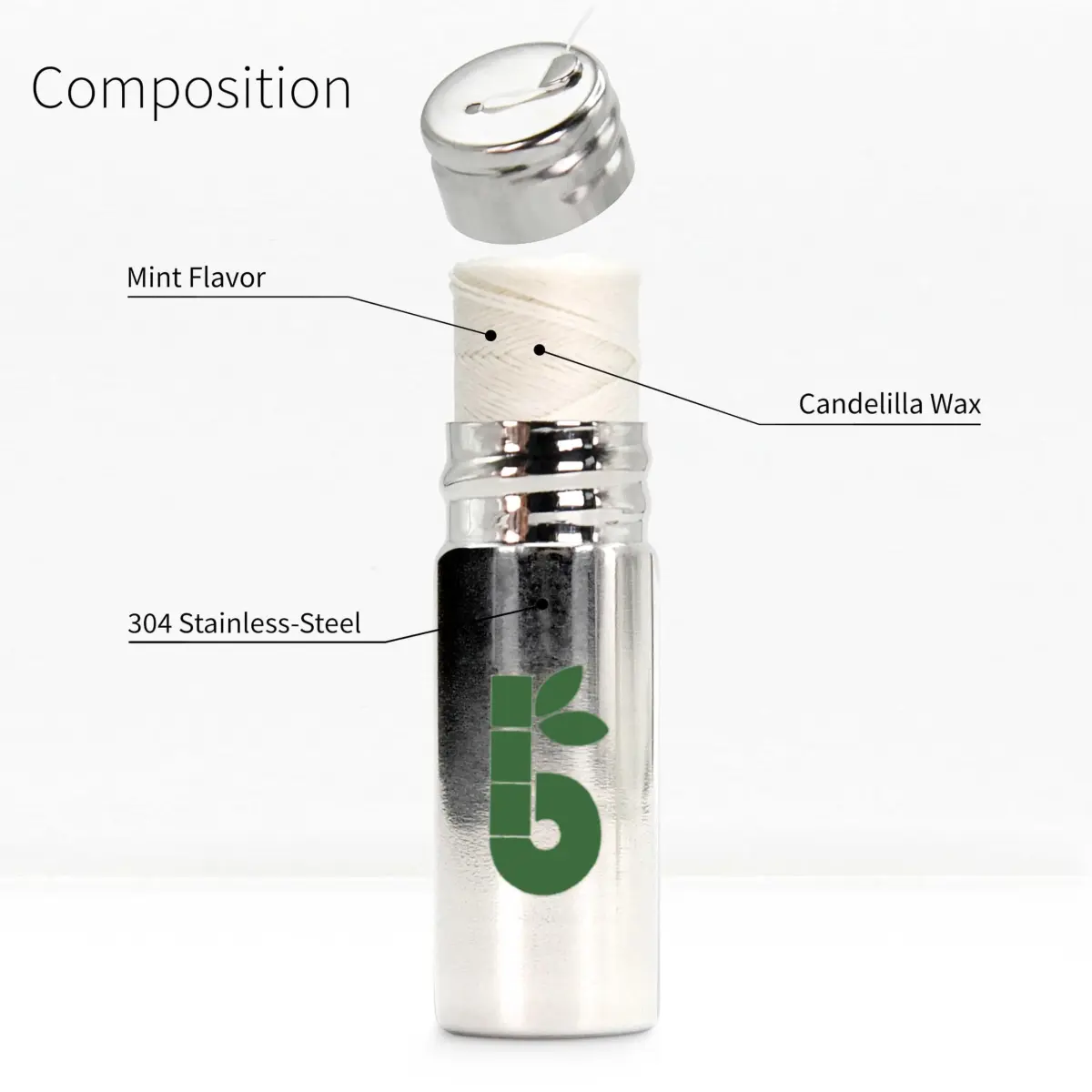 Bambaw Vegan Dental Floss with Stainless Steel Dispenser | 50 meters (165 ft) Mint Tape | Refillable Zero Waste - view 4