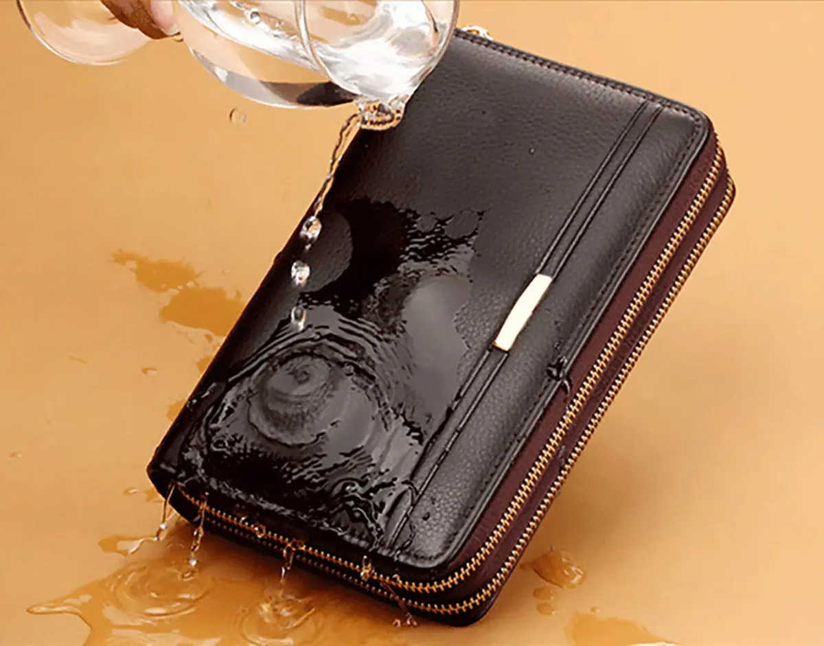 Valentoria Men's Large Clutch Wallet Purse 21cm (8.27") | Business Travel Hand Bag with Zipper for Phone & Cards - view 7