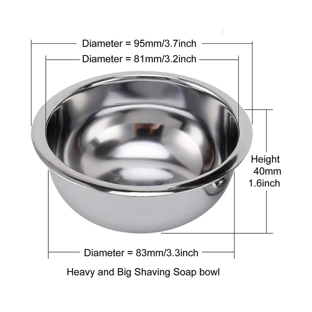 PerPro Deluxe Stainless Steel Shave Stand, Bowl & Brush Set | Compatible with Most Razors - view 4