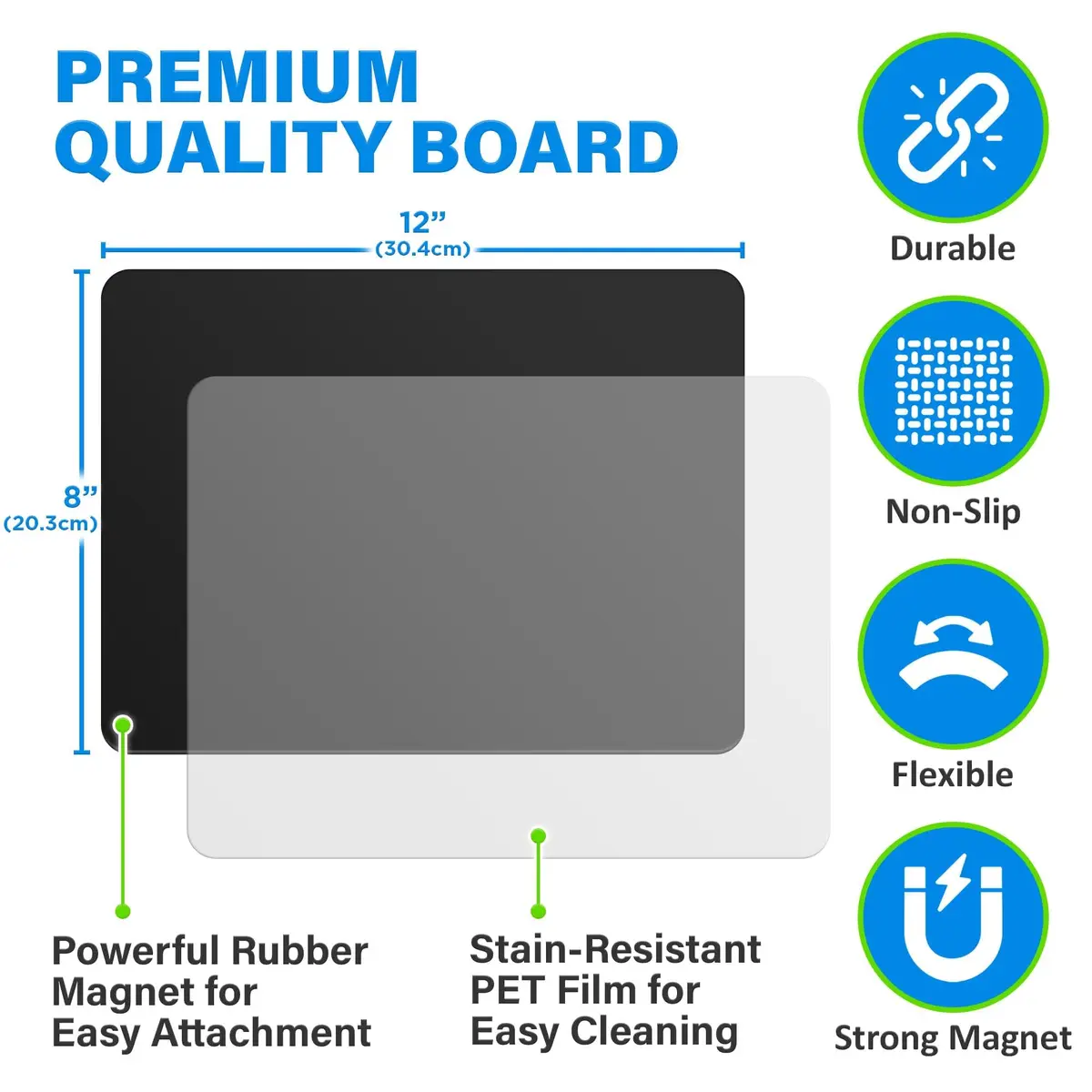 YES4QUALITY Magnetic Black Dry Erase Board 12x8 inches | Easy-Erase Surface & Bright Markers - view 4