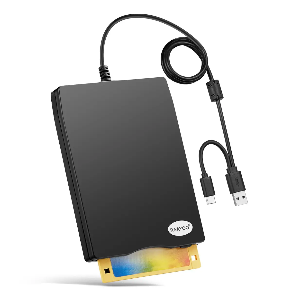 RAAYOO USB Floppy Disk Drive Reader 1.44 MB | Reads Old Floppy Disks on Windows 11/10/8/7 PCs - main product image