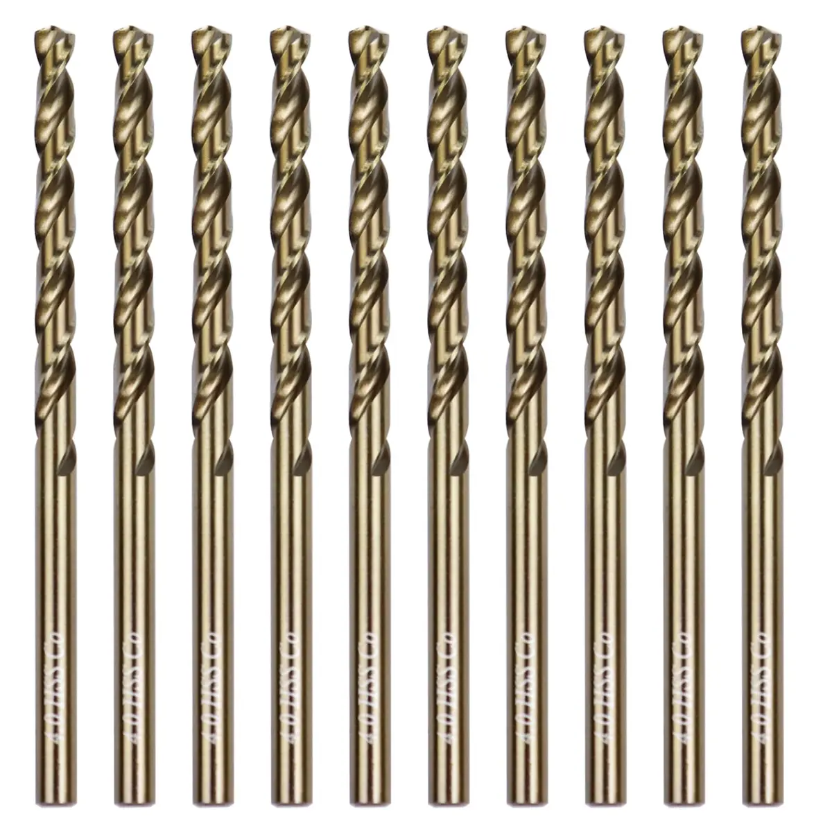 Sipery 4mm Cobalt Drill Bit 10 Pack | High Speed Steel for Hardened Metal & Stainless Steel - main product image