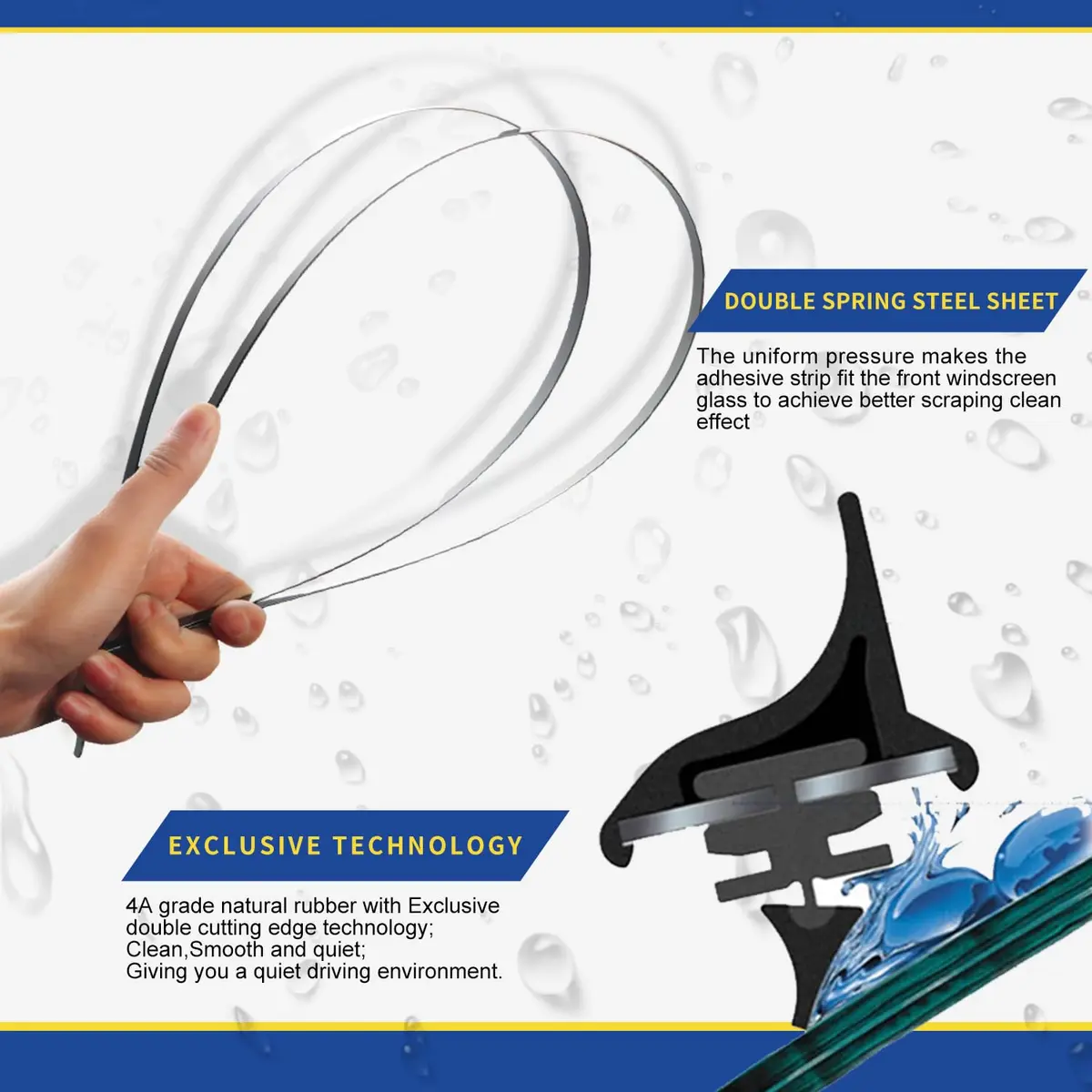 ANRDDO 28"+21"+12" Pinch Tab Windshield Wiper Blades Set | OE Replacement for Mercedes-Benz ML/GL/R-Class - view 5