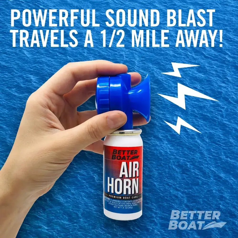 Better Boat 1.4 oz Air Horn with Horn | 120 dB Loud Signal for Boating Safety - view 2