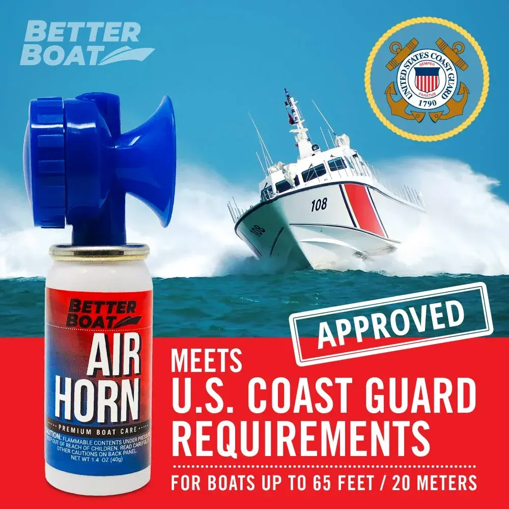 Better Boat 1.4 oz Air Horn with Horn | 120 dB Loud Signal for Boating Safety - view 4