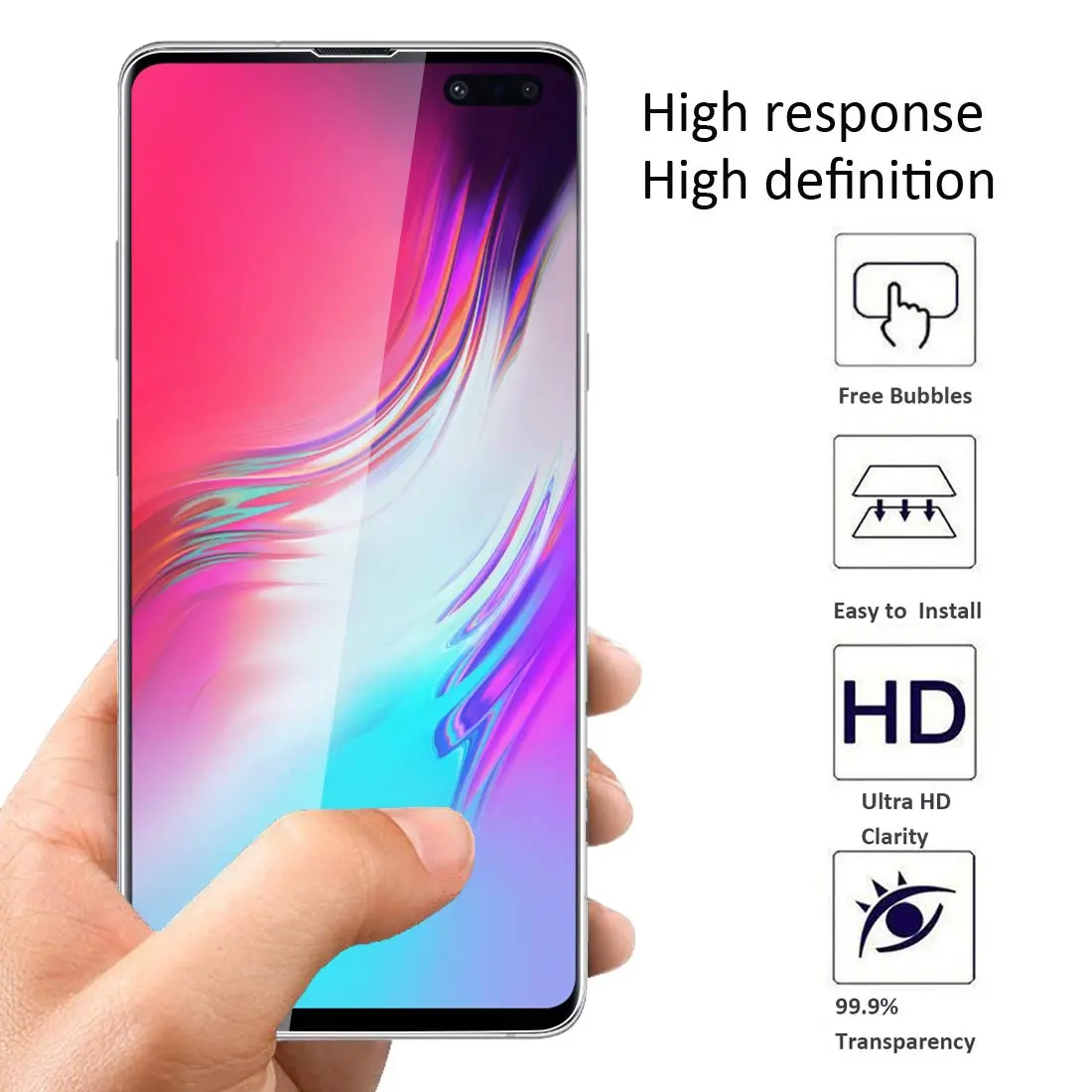 Orzero 3 Pack Compatible Samsung Galaxy S10 5G Screen Protector 6.7 inch | Premium Edge to Edge Anti-Scratch Bubble-Free - view 4