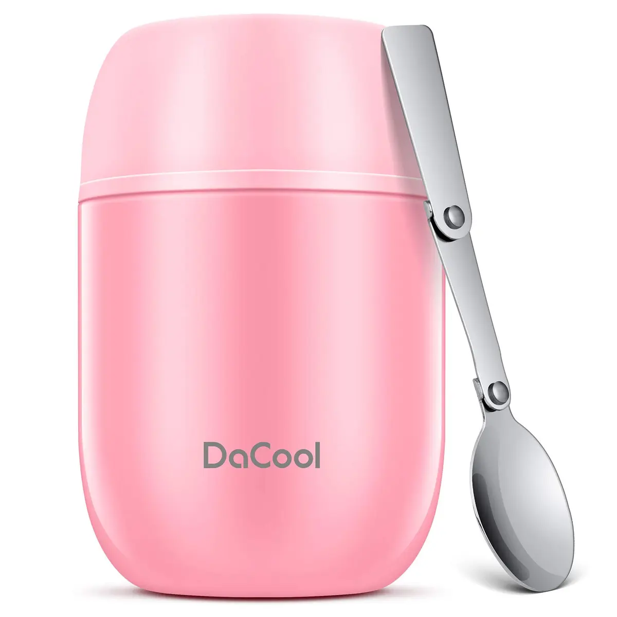 DaCool Insulated Food Jar 16 oz | Leak-Proof Vacuum Stainless Steel Kids & Adults Pink - main product image