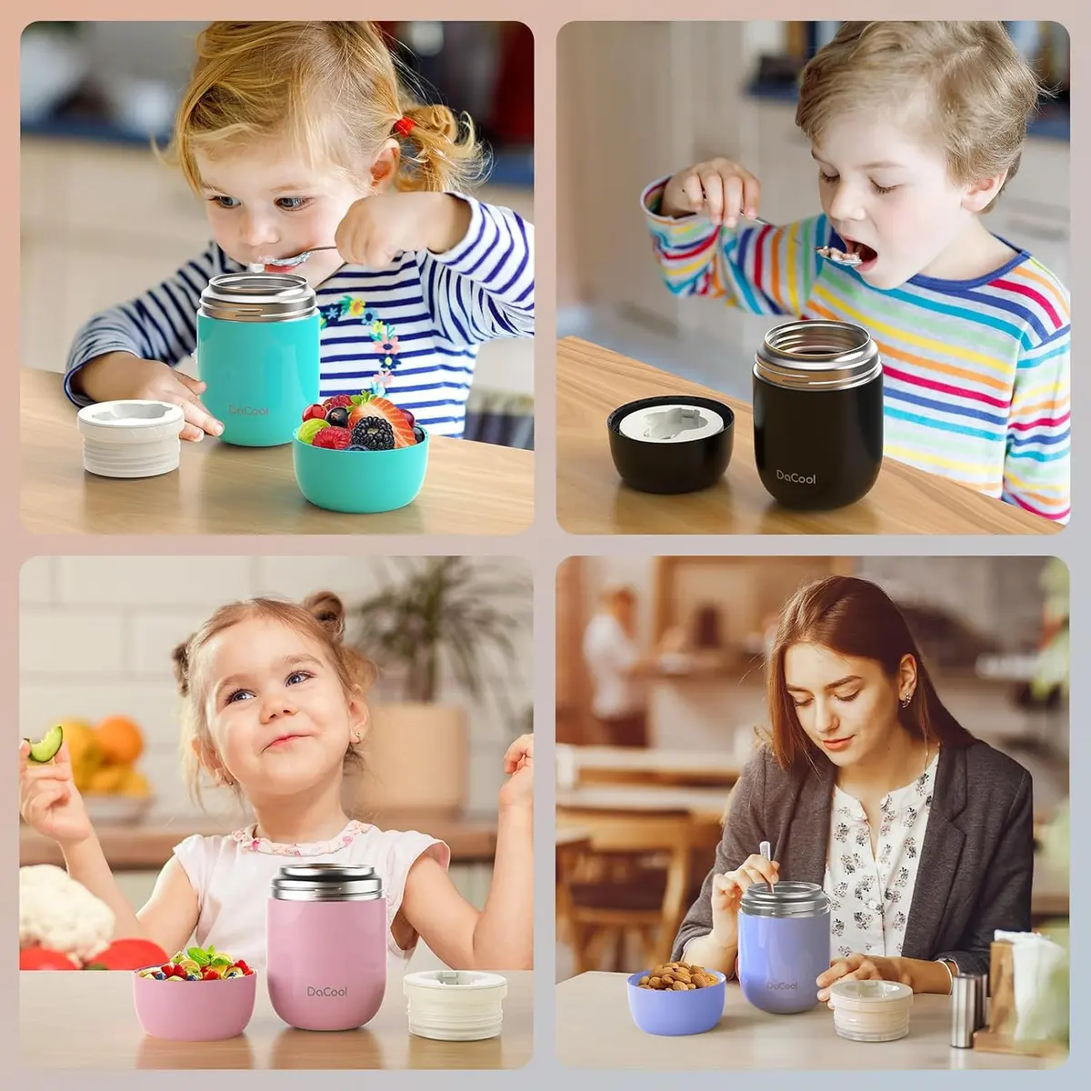 DaCool Insulated Food Jar 16 oz | Leak-Proof Vacuum Stainless Steel Kids & Adults Pink - view 5