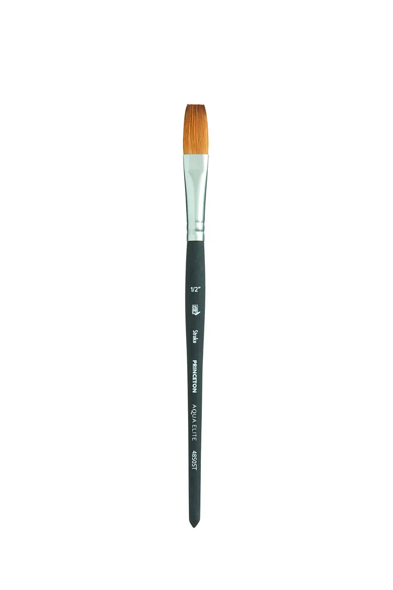 Princeton Aqua Elite Stroke Brush 1/2 inch | Synthetic, Short Handle, Watercolor Artist Tool - main product image
