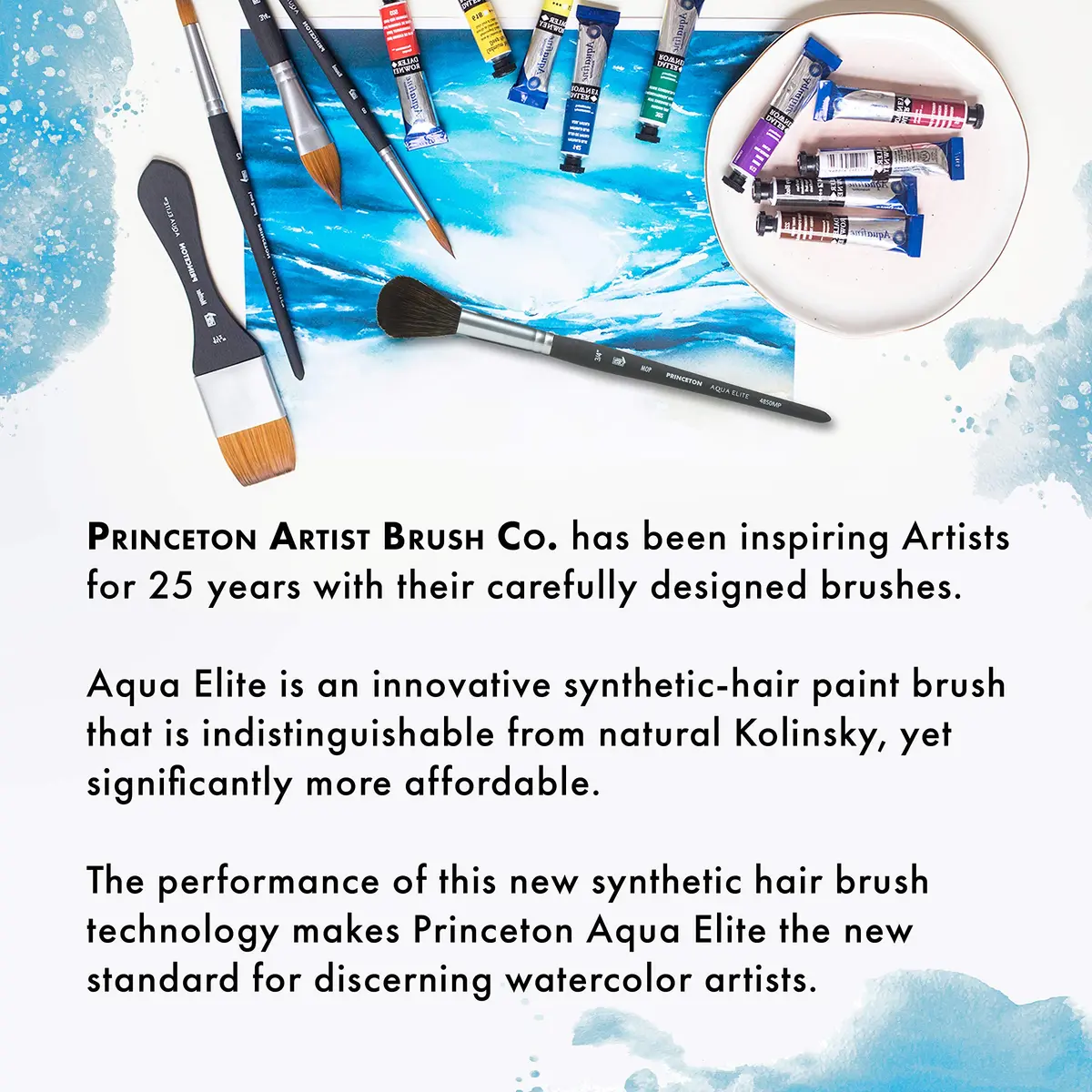 Princeton Aqua Elite Stroke Brush 1/2 inch | Synthetic, Short Handle, Watercolor Artist Tool - view 7